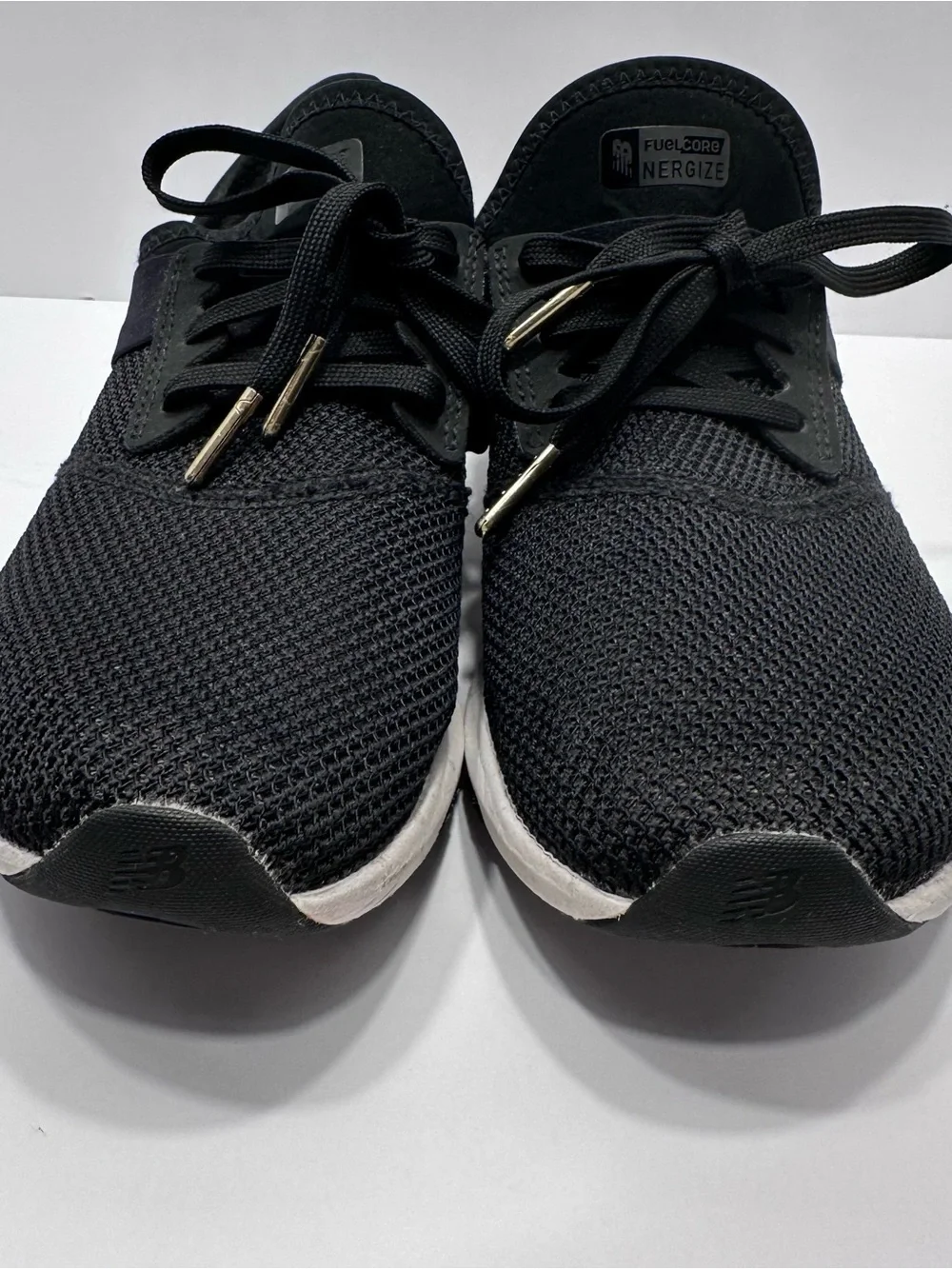 New Balance Black Knit Women's Size 8 Sneaker with Leopard Accent